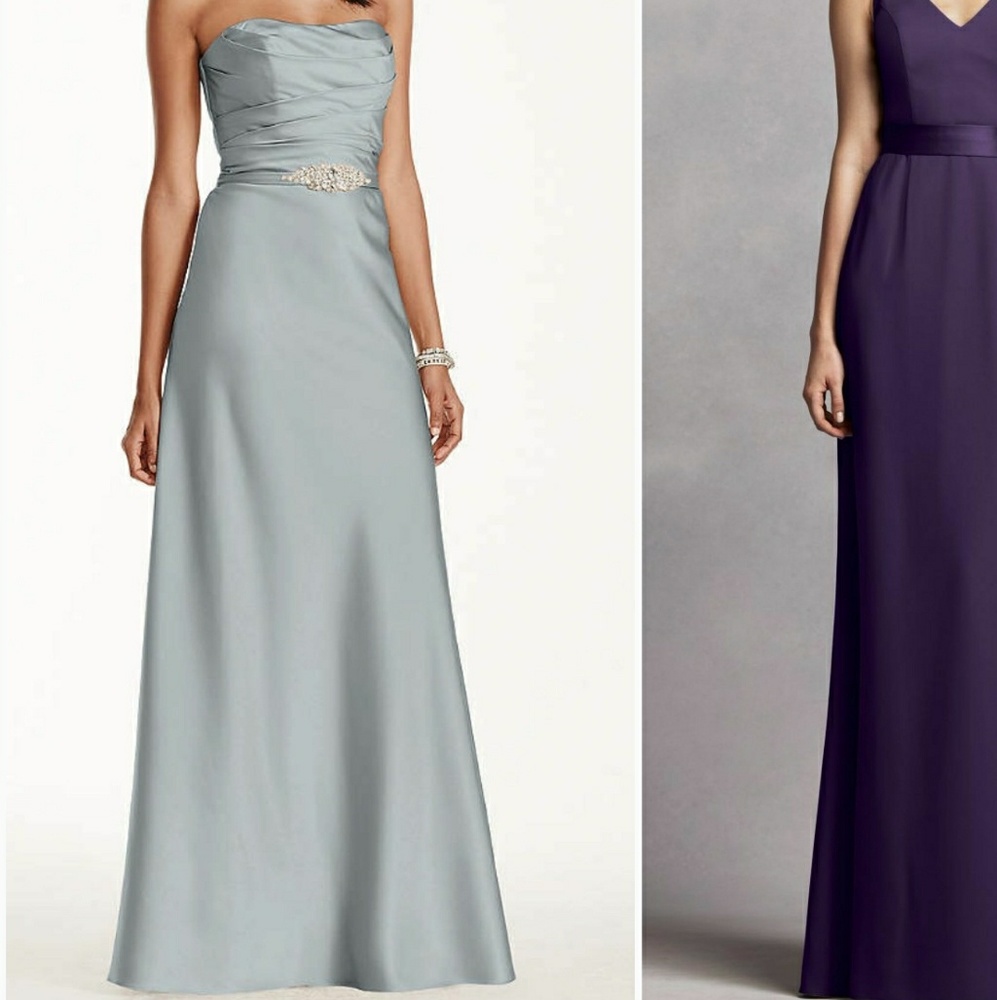 NWT David's Bridal silver gown
